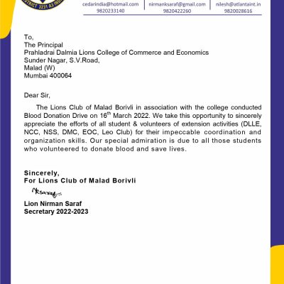 LCMB Letter to Prahladrai Dalmia Lions College for Blood Donation Camp in March 2022_page-0001